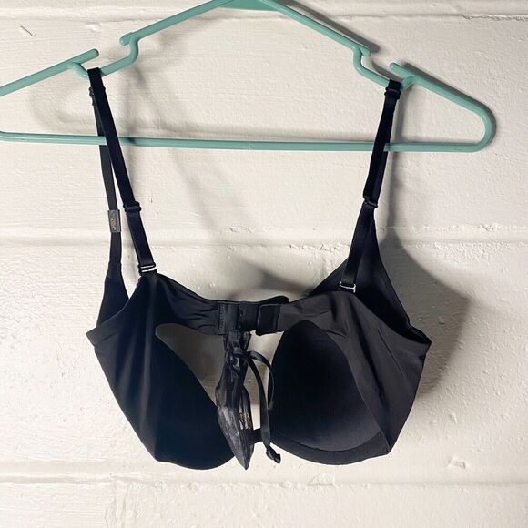 Victoria Secret Black PushUp Bra Size 32D Extra Strap Lightly Padded NEW - Picture 4 of 10